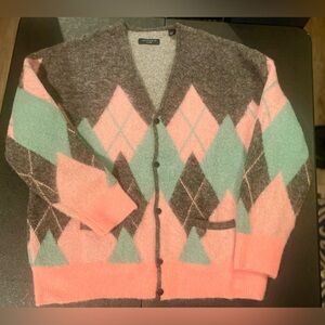 ALL SAINTS XL Gorgeous Men’s “Harley” Cardigan Sweater Soft Alpaca Blend